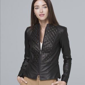 WHBM Leather Stud-Detail Jacket Size L